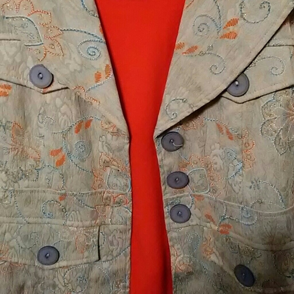 Young Essence multi print 3/4 length coat - Picture 7 of 8